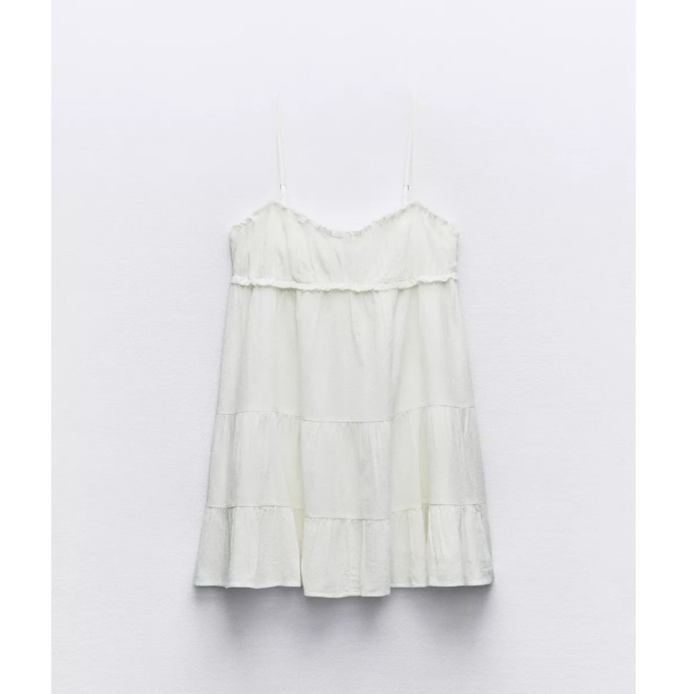 Zara Cream Ruffled Dress